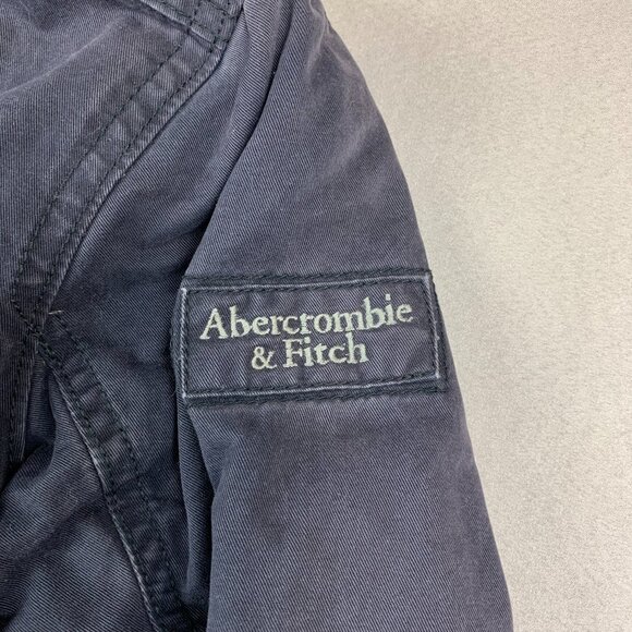 Vtg Abercrombie & Fitch Men Adirondack Jacket Medium Blue Full Zip Fur Lined Y2K - Picture 3 of 9